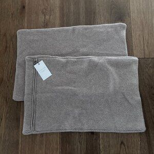 Naked Cashmere x Ashley Stark Set of 2 Taupe Cashmere Pillow Covers 23" x 13"